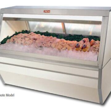 howard mccray fish and poultry service case 345 d x 52 h x 12 front side