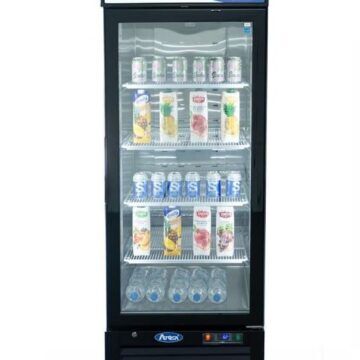 atosa mcf8720 black upright display freezer glass 1 door 194 cuft front