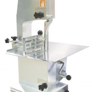 omcan 19457 standard tabletop 65 blade meat bandsaw 87hp side front