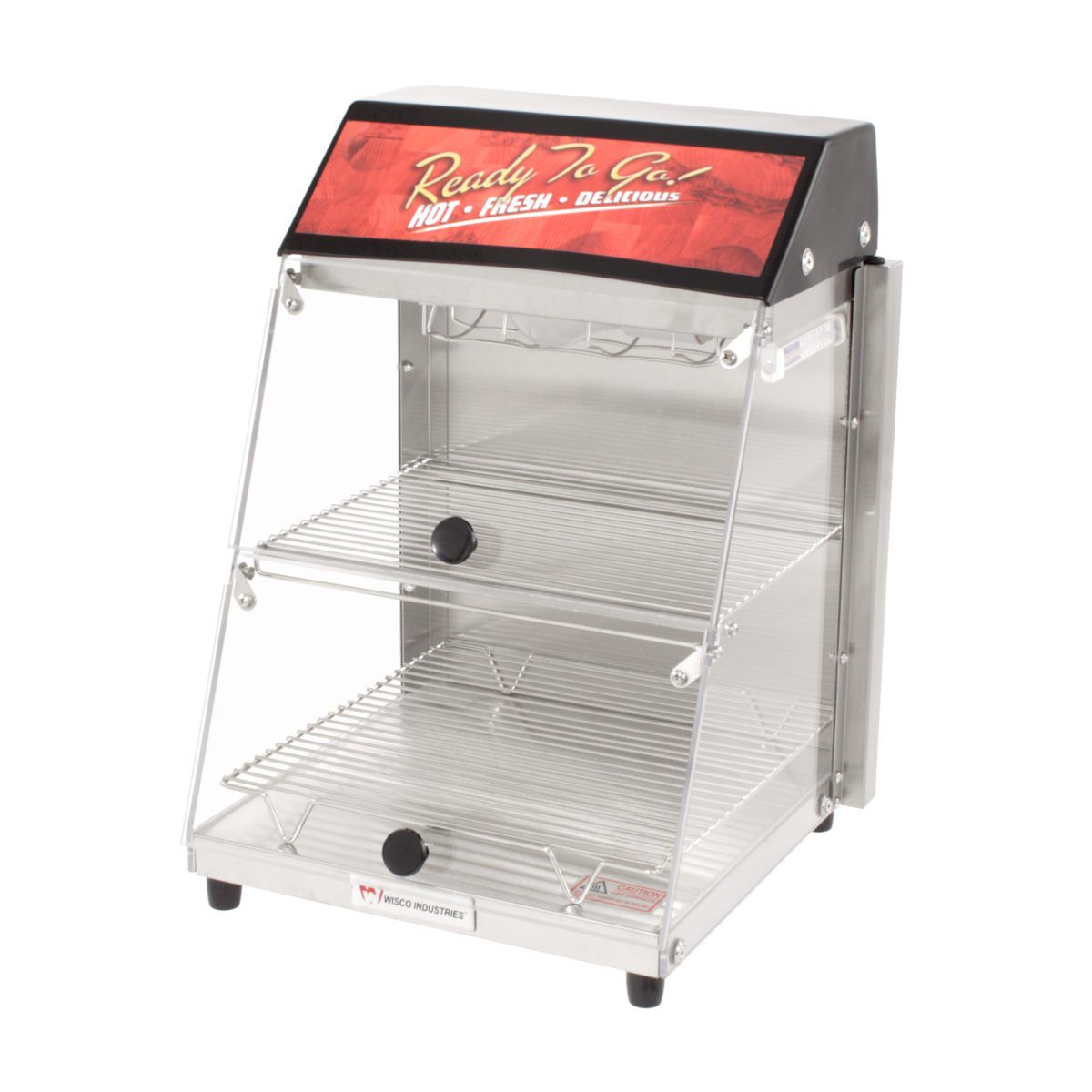 wisco 727 merchandiser warmer display cabinet for food products front side