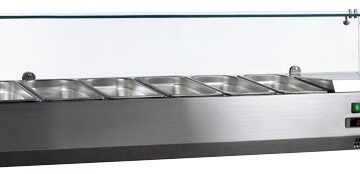 SS topping rail with glass cover