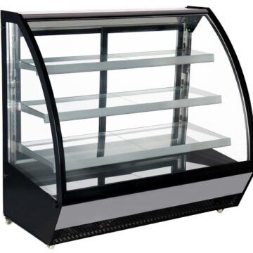 display cooler with curved glass