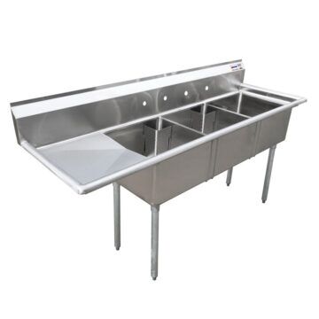 stainless steel three tub sink 1