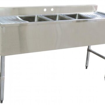 stainless steel under bar sink with 3 compartments