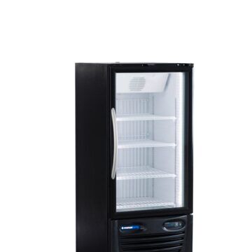black upright freezer