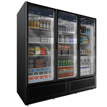 triple glass door cooler