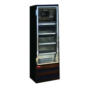 howard mccray gr19bm b 26.50 black 1 section swing refrigerated glass door merchandiser