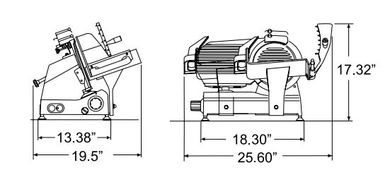 Omcan 13628 Meat Slicer 12 inch Drawings