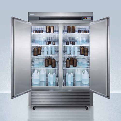Summit Accucold ARS49ML 2 Door Upright Cooler Front Open Doors Bottles 2