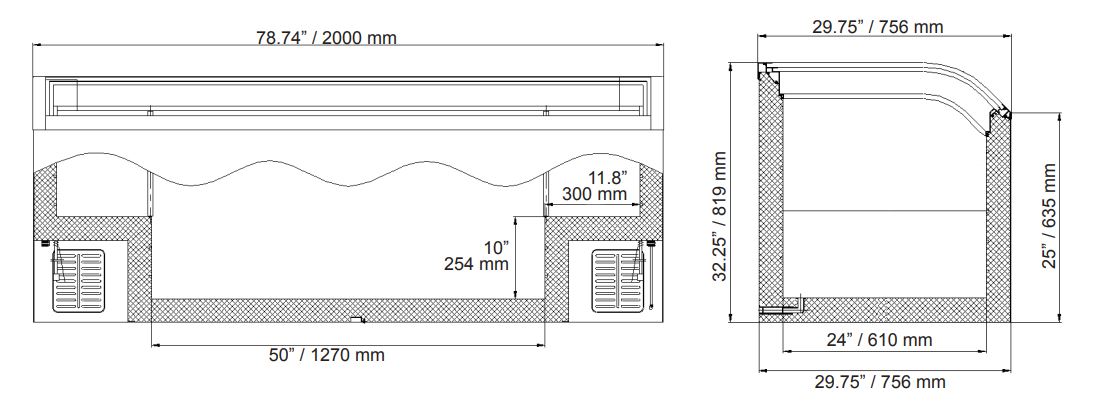 37815 Ice Cream Display Freezer Drawings