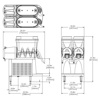 Dual slush machine drawing