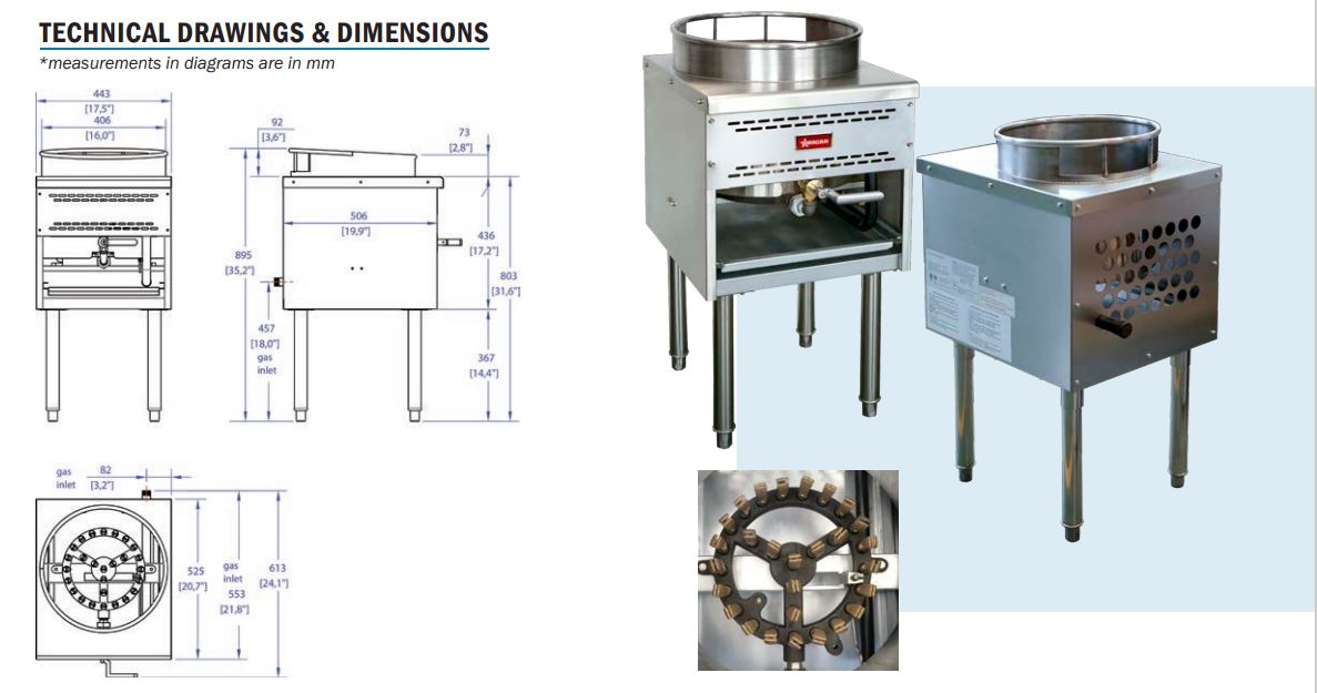 gas wok range 16 ring drawings