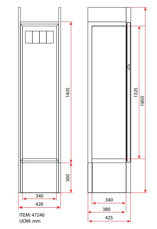 glass door display cooler 145L drawings