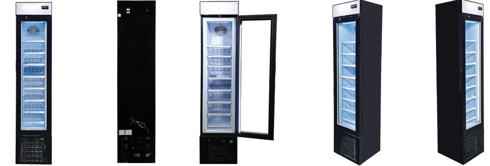 glass door display freezer with top lightbox drawings 2