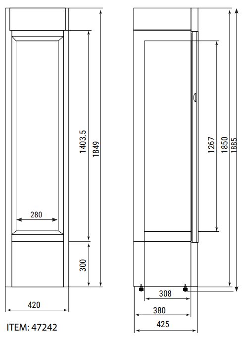 glass door display freezer with top lightbox drawings