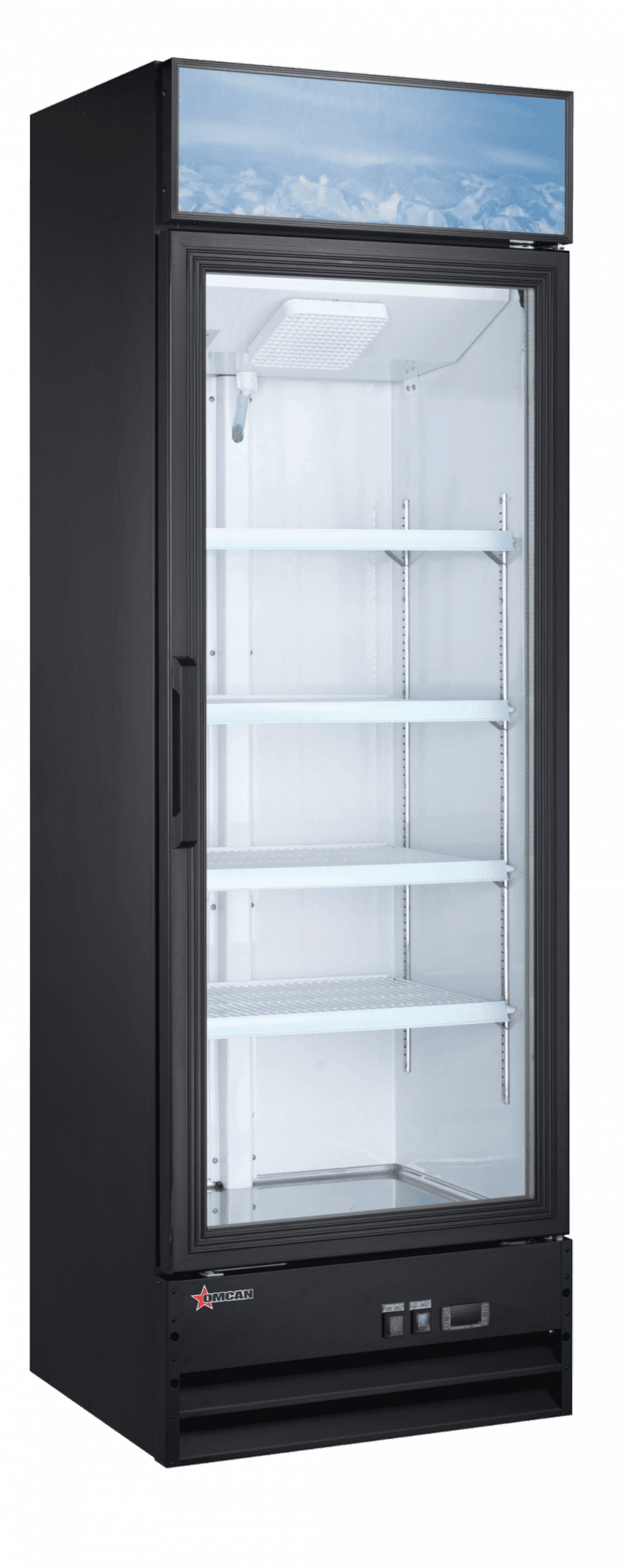 omcan single swing door display cooler 1