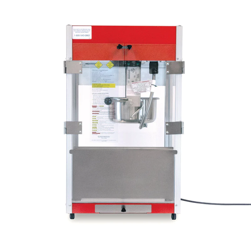 red popcorn machine front