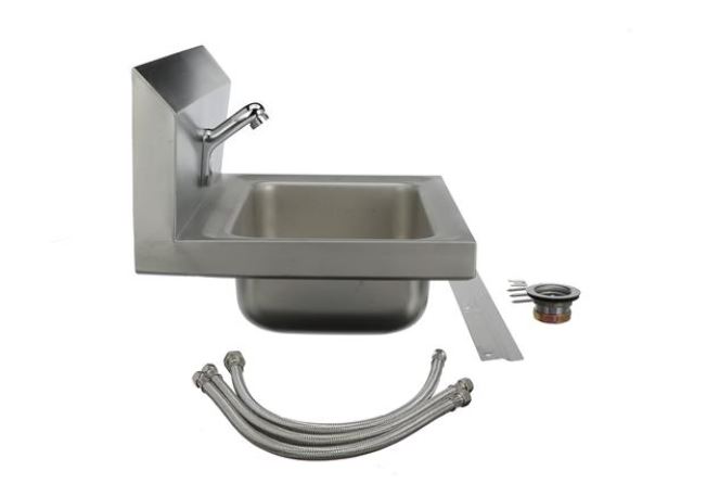 stainless steel sink left side with parts 4