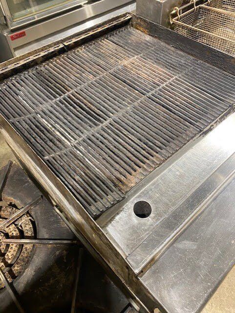 Therma Tek 24 Natural Gas Charbroiler on a work stand buy used Alberta