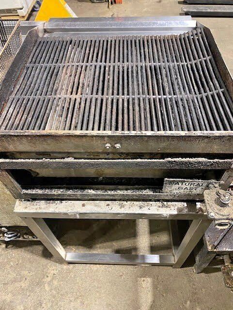 Therma Tek 24 Natural Gas Charbroiler on a work stand