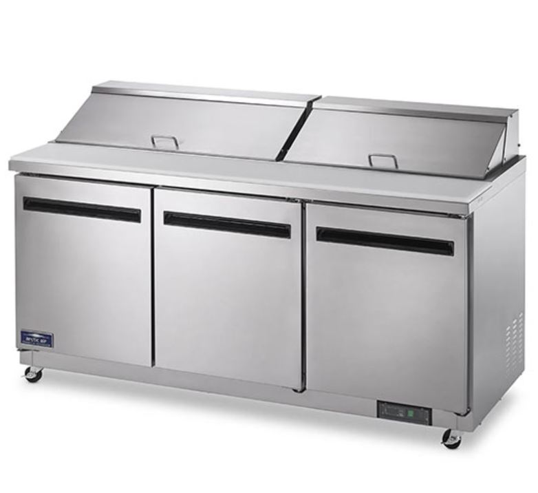 SS 3 door sandwich prep table