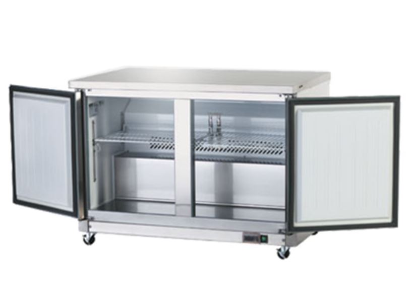 SS undercounter freezer open