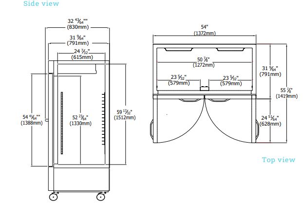 side and top view drawing 1