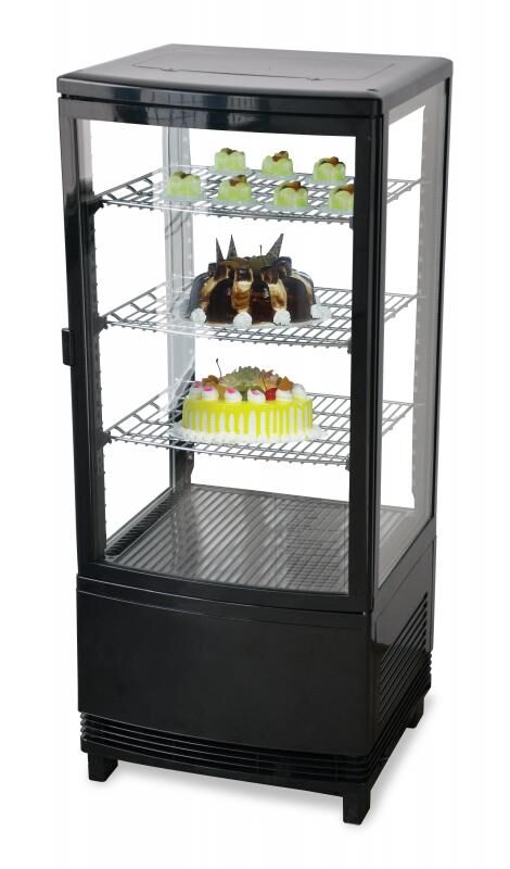 counter display cooler with food inside