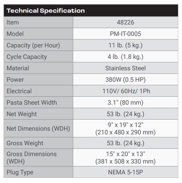specifications