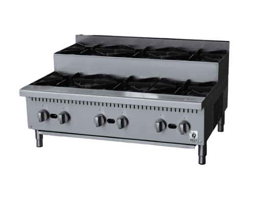 156,000 BTU 36 6 Burner NG or LP Countertop Step Up Hot Plate Hot Zone HZ HP36 S