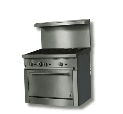 36 Wide Gas Range Charbroiler, With Built in Convection Oven, LP or NG, Hot Zone HZ CR36 36CB