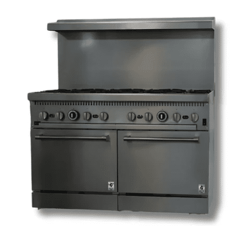 48 Wide Gas Range With 8 Hot Plates & 2 Built in Convection Ovens, LP or NG, Hot Zone HZ CR48