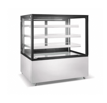 49 Square Glass Floor Standing Refrigerated Display Case Cooler Cold Zone CZ 371SS