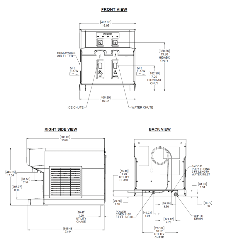 Scotsman Countertop Nugget Ice Maker & Water Dispenser HID207AX